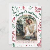 Cartes Pour Fêtes Annuelles Arche à main fantaisie photo Joyeux Noël (Devant)