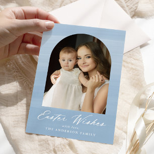 Cartes Pour Fêtes Annuelles Arche Aquarelle Bleue 2 Photo Souhaits Pâques