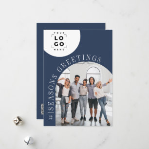 Cartes Pour Fêtes Annuelles Arche d'affaires Photo logo bleu Noël