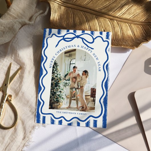 Cartes Pour Fêtes Annuelles Arche de Bow Scribble moderne Noël