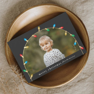 Cartes Pour Fêtes Annuelles Arche de photo de lumières de Noël vintage
