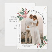 Cartes Pour Fêtes Annuelles Arche de photo de Noël moderne mariée et joyeuse (Devant / Derrière)