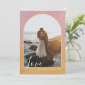 Cartes Pour Fêtes Annuelles Arche de script Amour Peint en rose doré Vertical (Debout devant)