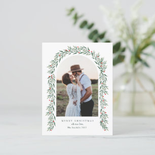 Cartes Pour Fêtes Annuelles Arche de verdure moderne écriture photo Noël