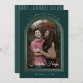 Cartes Pour Fêtes Annuelles Arche d'or Script photo Noël (Devant / Derrière)