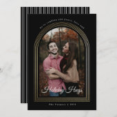 Cartes Pour Fêtes Annuelles Arche d'or Script photo Noël (Devant / Derrière)