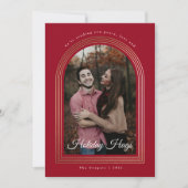 Cartes Pour Fêtes Annuelles Arche d'or Script photo Noël (Devant)