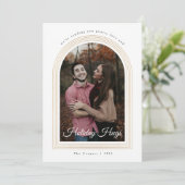 Cartes Pour Fêtes Annuelles Arche d'or Script photo Noël (Debout devant)