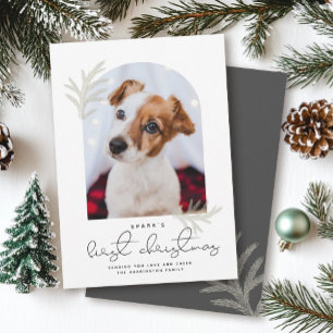 Cartes Pour Fêtes Annuelles Arche élégante   First Christmas Pet Dog Modern