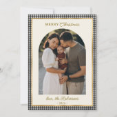 Cartes Pour Fêtes Annuelles Arche en or noir Retro Photo Joyeux Noël (Devant)