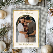 Cartes Pour Fêtes Annuelles Arche en or vert Retro Photo Joyeux Noël