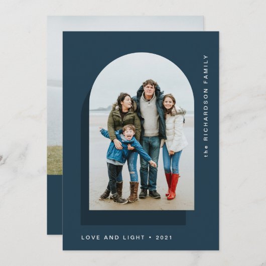 Cartes Pour Fêtes Annuelles Arche Hanoukka simple | Deux photos modernes (Devant / Derrière)