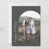 Cartes Pour Fêtes Annuelles Arche moderne Boho | Gray Happy Holidays Photo (Devant)