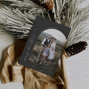 Cartes Pour Fêtes Annuelles Arche moderne Boho   Gray Joyeux Noël Photo