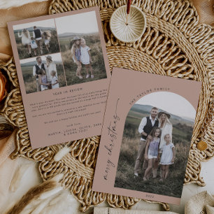 Cartes Pour Fêtes Annuelles Arche moderne Boho   Noël Saumon