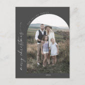 Cartes Pour Fêtes Annuelles Arche moderne Boho | Photo de Noël grise (Devant)