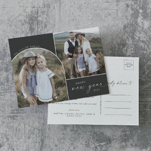 Cartes Pour Fêtes Annuelles Arche moderne   Gray 3 Photos de famille Nouvelles