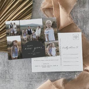 Cartes Pour Fêtes Annuelles Arche moderne   Gray Multi Photo Famille Nouvel An