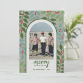 Cartes Pour Fêtes Annuelles Arche moderne photo - branches d'eucalyptus Noël (Debout devant)