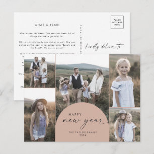 Cartes Pour Fêtes Annuelles Arche moderne   Saumon Multi Photo Famille Nouvel 