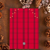 Cartes Pour Fêtes Annuelles Arche moderne & Script Red Plaid Photo de Noël