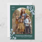 Cartes Pour Fêtes Annuelles Arche photo de Noël Holly Berries Emerald (Devant)