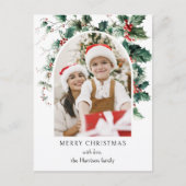 Cartes Pour Fêtes Annuelles Arche photo de Noël moderne avec Holly (Devant)