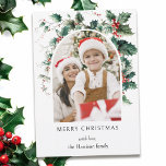 Cartes Pour Fêtes Annuelles Arche photo de Noël moderne avec Holly<br><div class="desc">Design moderne coloré avec un modèle photo en arc entouré d'un saint festif avec des champs de texte modifiables.</div>