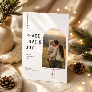 Cartes Pour Fêtes Annuelles Arche Photo Moderne Noël Paix Amour Joie 