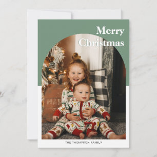 Cartes Pour Fêtes Annuelles Arche photo numérique minimaliste moderne Deep Gre