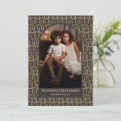 Cartes Pour Fêtes Annuelles Arche photo - rétro mcm motif neutre brun (Debout devant)