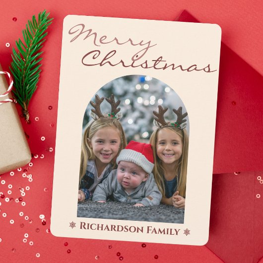 Cartes Pour Fêtes Annuelles Arche rose moderne Noël