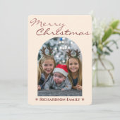 Cartes Pour Fêtes Annuelles Arche rose moderne Noël (Debout devant)