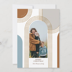 Cartes Pour Fêtes Annuelles Arches d'or concentré géométrique moderne 1 photo