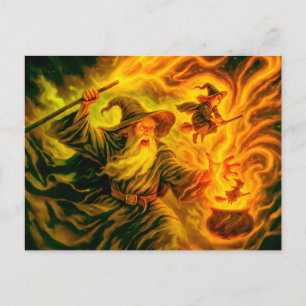 Cartes Pour Fêtes Annuelles Archi-mage créant des sorcières en peinture à l'hu