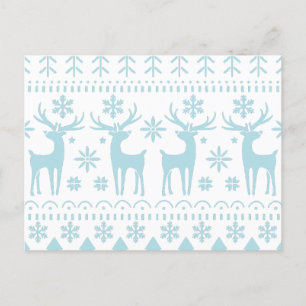 Cartes Pour Fêtes Annuelles Arctic Blue Folk Art thème hiver