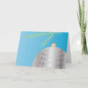 Cartes Pour Fêtes Annuelles Argent sur argent de vert sur bleu