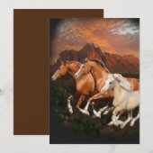 Cartes Pour Fêtes Annuelles Arizona Chevaux sauvages (Devant / Derrière)