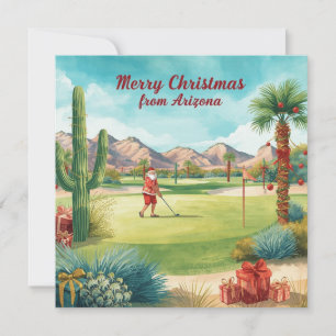 Cartes Pour Fêtes Annuelles Arizona Golf Noël en Arizona Père Noël