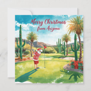 Cartes Pour Fêtes Annuelles Arizona Golf Noël en Arizona Père Noël