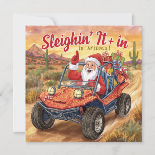 Cartes Pour Fêtes Annuelles Arizona Golf Noël Santa Golfeur conduisant un char