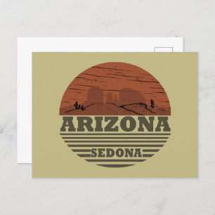 Cartes Pour Fêtes Annuelles Arizona sedona paysage vintage az retro