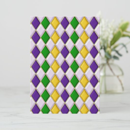 Cartes Pour Fêtes Annuelles Arlequin en verre tendu (Debout devant)