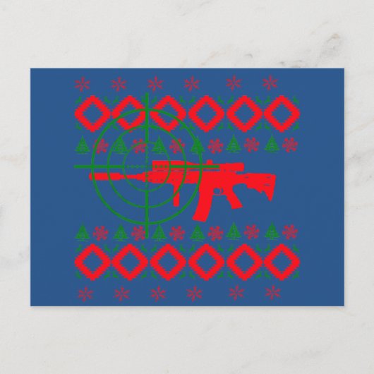 Cartes Pour Fêtes Annuelles Arme à feu laide de Noël (Devant)