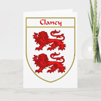 Cartes Pour Fêtes Annuelles Armoiries de Clancy/crête de famille