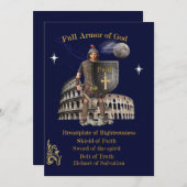Cartes Pour Fêtes Annuelles Armure complète de DIEU (Devant / Derrière)