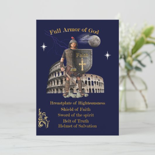 Cartes Pour Fêtes Annuelles Armure complète de DIEU (Debout devant)