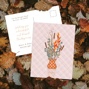 Cartes Pour Fêtes Annuelles Arrangement de feuilles d'automne "Remerciements"