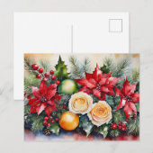 Cartes Pour Fêtes Annuelles Arrangement floral de Noël (Devant / Derrière)