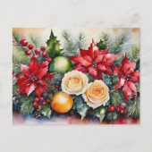 Cartes Pour Fêtes Annuelles Arrangement floral de Noël (Devant)